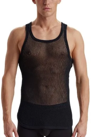 Dovre Wool Mesh Tank Top Svart ull XX-Large Herr