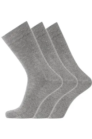 Dovre Strumpor 3P Cotton No-Elastic Socks Grå Strl 40/45 Herr