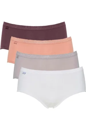 Sloggi Trosor 4P Basic Plus Midi Color Rosa/Lila bomull 38 Dam