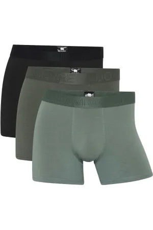 Dovre Kalsonger 3P Bamboo Boxer Tights Svart/Grön Small Herr