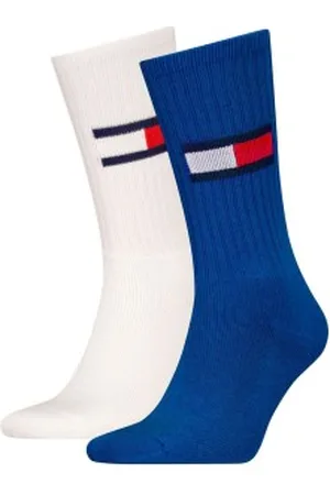 Tommy Hilfiger Tommy Men Uni TJ Flag Socks Strumpor 2P Vit/Blå Strl 39/42