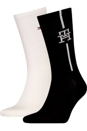 Tommy Hilfiger Tommy Hilfiger Strumpor 2P Monogram Sock Svart/Vit Strl 39/42 Herr