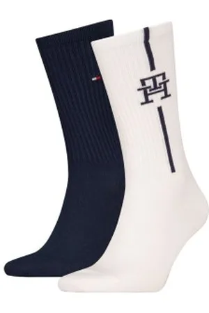 Tommy Hilfiger Tommy Hilfiger Strumpor 2P Monogram Sock Vit/Marin Strl 39/42 Herr