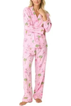 P.J.Salvage Long Sleeve Flannel Pyjama Flerfärgad bomull Large Dam