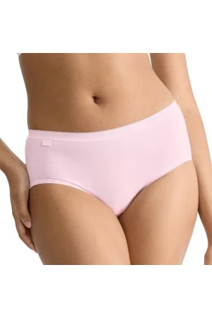 Sloggi Trosor 4P Basic Plus Midi Color Vit/Rosa bomull 38 Dam