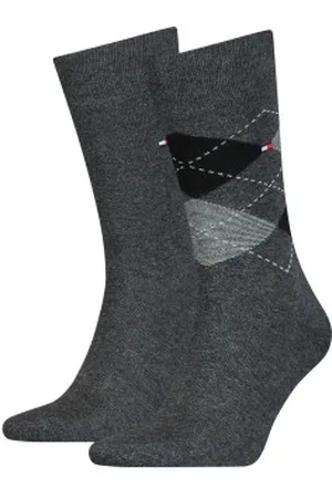Tommy Hilfiger Tommy Hilfiger Strumpor 2P Men Sock Check Mörkgrå Strl 39/42 Herr