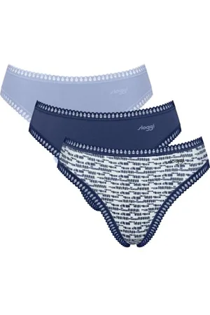 Sloggi Trosor 3P GO Crush High Leg Briefs Berry/Lilac bomull Large Dam