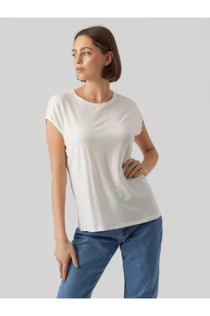 VERO MODA Kvinna T-shirts - Normal Passform O-ringning Tall T-shirt
