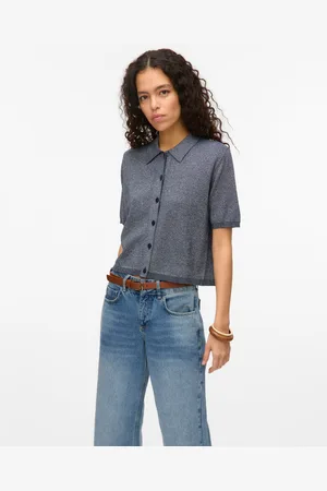 VERO MODA Vmhappyshine Stickad Pikétröja