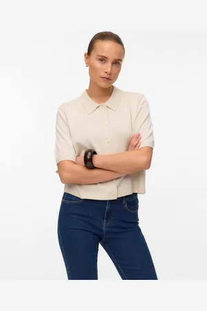VERO MODA Vmhappyshine Stickad Pikétröja