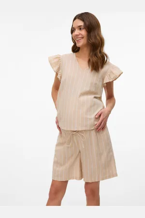 Mama;licious Normal Passform Medelhög Midja Shorts
