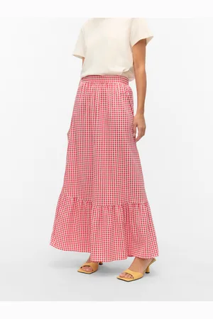 VERO MODA Vmcheck Hög Midja Lång Kjol