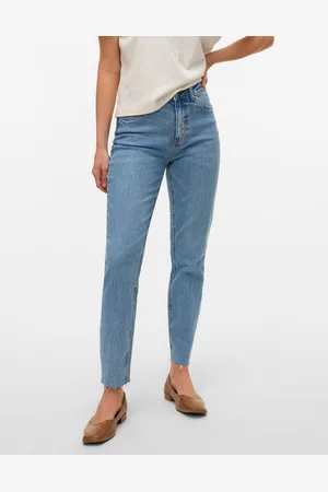 VERO MODA Vmbrenda Hög Midja Mom Fit Ankel Jeans