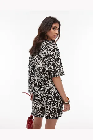 Topshop Boxy Floral Applique Top Co-ord