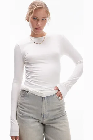 Topshop Premium Rib Long Sleeve Top