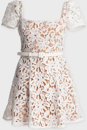 Self-Portrait Klänning White Floral Lace Mini UK 6 (EUR 34)