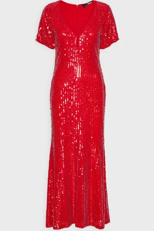 ROTATE Klänning Sequins Midi V-Neck 34