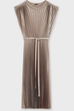 Joseph Klänning Volta Knit Weave Plissé /brun 36