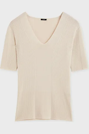 Joseph Topp Fine Merino Rib V Neck S