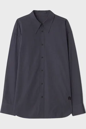 Teurn Studios Pointy collar shirt dark grey 34