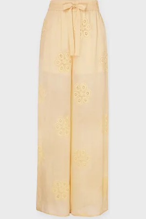 ZIMMERMANN Byxor Acadian Embroidered Sand 0 (XS-S)