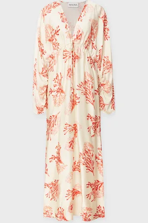 By Malina Klänning Kimberly V-neck Satin Maxi XS