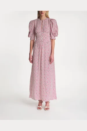 ROTATE Maxi Klänning Printed Flowy /rosa 34