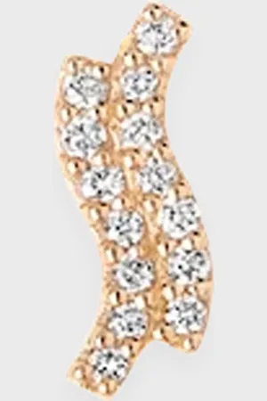 Maria Black Örhänge Double Diamond Wave Stud ONESIZE
