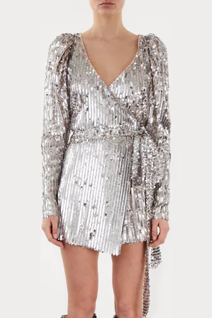 ROTATE Briiidget Sequin Wrap Dress 34