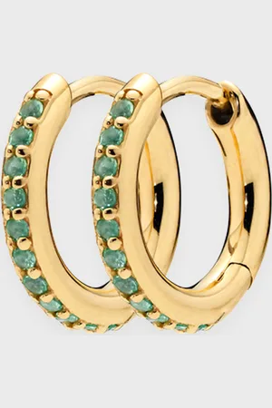 Maria Black Mica Huggie Mint Gold ONESIZE