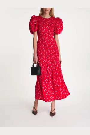 ROTATE Klänning Printed Puff Sleeve 34