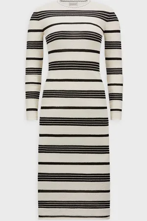 Moncler Klänning Striped Bouclé Midi S