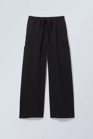thea cargo capri trousers - Black