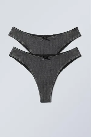 Weekday Brazilian pointelle trosa med rosett i pointelle