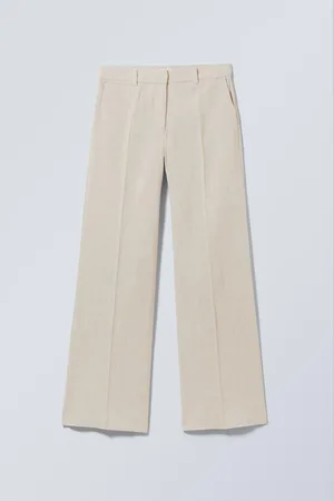Weekday Mid-waist kostymbyxor i linneblandning