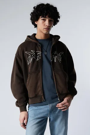 Weekday Boxig broderad zip-hoodie