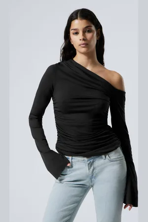 Weekday Draperad Asymmetrisk Lyocell-topp