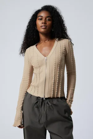 Weekday Strukturerad cardigan med dragkedja