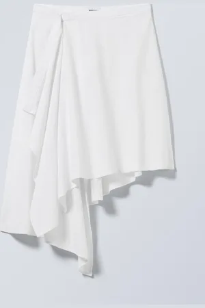 Weekday Asymmetrisk omlottkjol i linneblandning