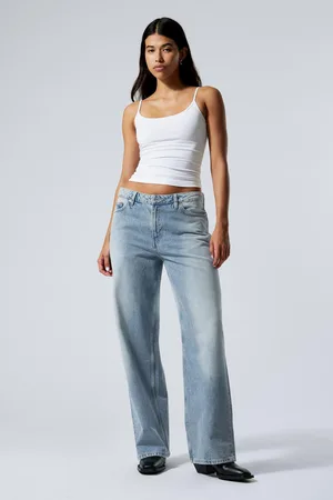 Weekday Area Mid Waist Loose Wide Leg Jeans