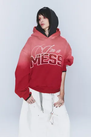 Cheap Monday CM x LB Solblekt dubbel-hoodie i unisexmodell