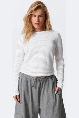 Weekday Transparent ribbad långärmad topp
