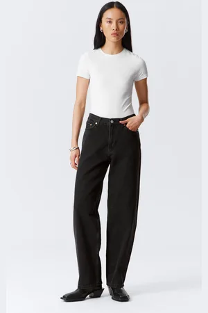 Weekday Rail Mid Waist Loose Wide Leg Jeans