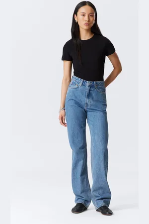 Weekday Rowe Super High Waisted Regular Straight Leg Jeans