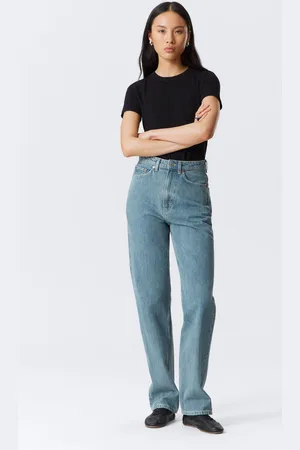 Weekday Rowe Super High Waisted Regular Straight Leg Jeans