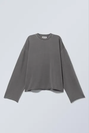 Weekday Långärmad oversized tröja i bomull