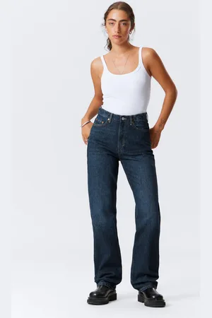Weekday Rowe Super High Waisted Regular Straight Leg Jeans