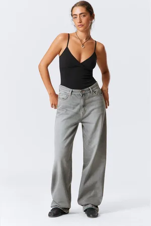 Weekday Rail Mid Waist Loose Wide Leg Jeans