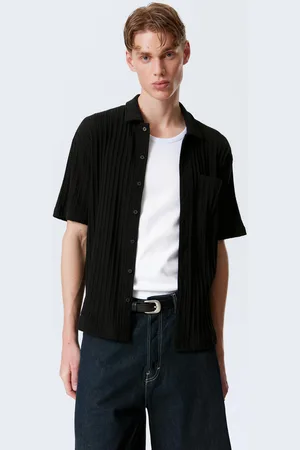 Weekday Stickad kortärmad button-up skjorta
