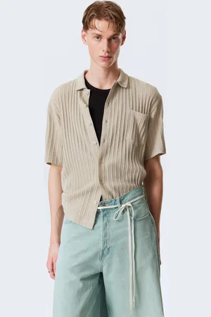 Weekday Stickad kortärmad button-up skjorta